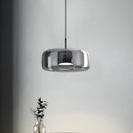 Amber Glass Dome Pendant Light – LED with Adjustable Cord