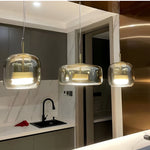 Amber Glass Dome Pendant Light – LED with Adjustable Cord