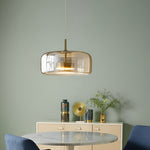 Amber Glass Dome Pendant Light – LED with Adjustable Cord