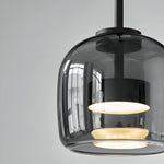 Amber Glass Dome Pendant Light – LED with Adjustable Cord