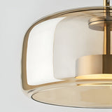 Amber Glass Dome Pendant Light – LED with Adjustable Cord