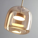 Amber Glass Dome Pendant Light – LED with Adjustable Cord
