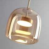 Amber Glass Dome Pendant Light – LED with Adjustable Cord