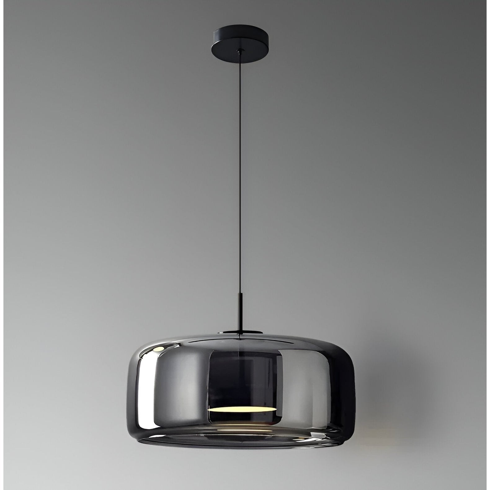 Amber Glass Dome Pendant Light – LED with Adjustable Cord