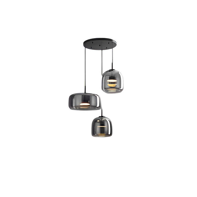 Amber Glass Dome Pendant Light – LED with Adjustable Cord