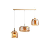 Amber Glass Dome Pendant Light – LED with Adjustable Cord