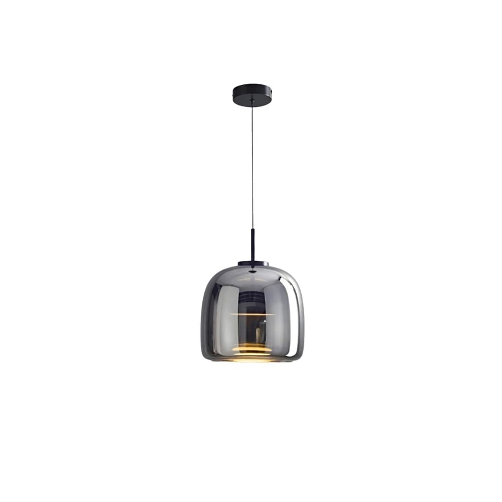 Amber Glass Dome Pendant Light – LED with Adjustable Cord