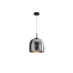 Amber Glass Dome Pendant Light – LED with Adjustable Cord
