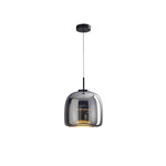 Amber Glass Dome Pendant Light – LED with Adjustable Cord