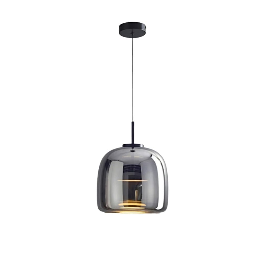 Amber Glass Dome Pendant Light – LED with Adjustable Cord