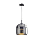 Amber Glass Dome Pendant Light – LED with Adjustable Cord