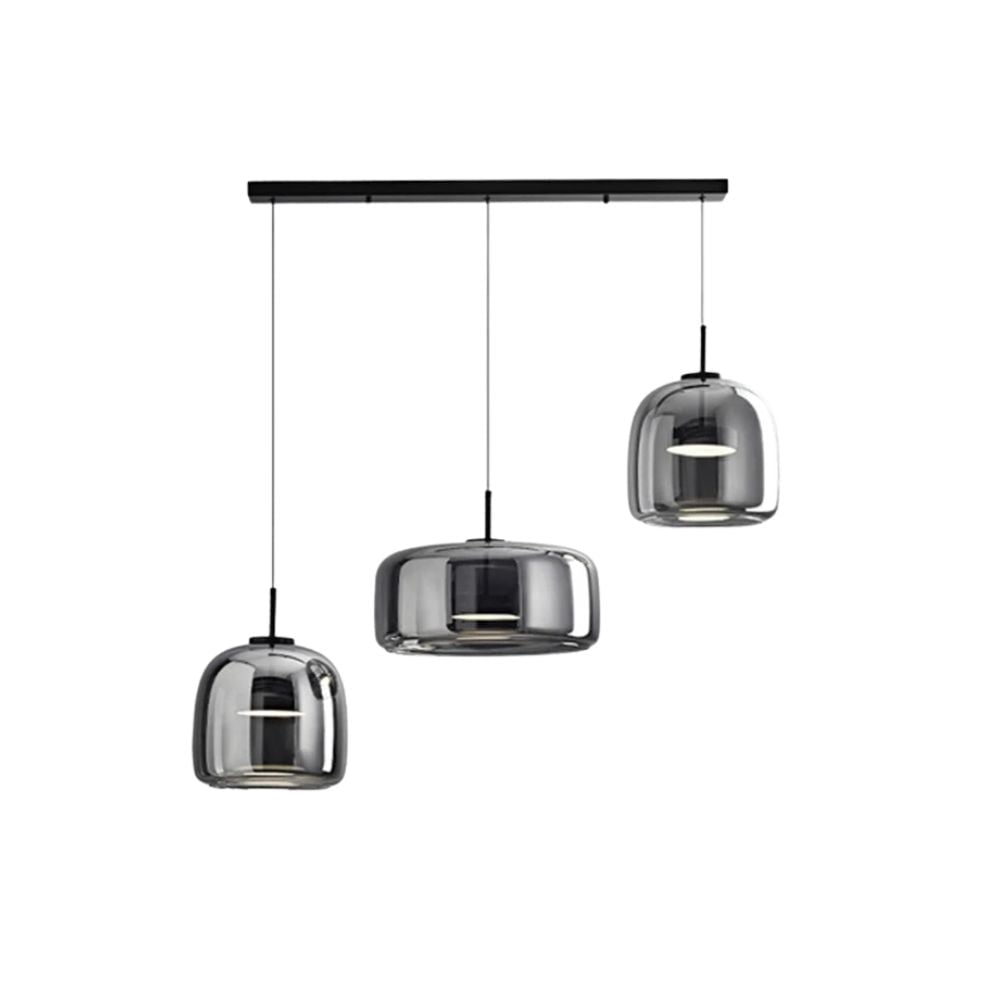 Amber Glass Dome Pendant Light – LED with Adjustable Cord