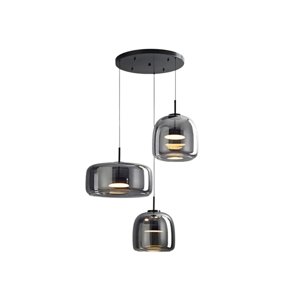 Amber Glass Dome Pendant Light – LED with Adjustable Cord
