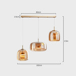 Amber Glass Dome Pendant Light – LED with Adjustable Cord