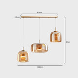 Amber Glass Dome Pendant Light – LED with Adjustable Cord