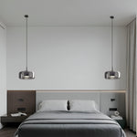 Amber Glass Dome Pendant Light – LED with Adjustable Cord