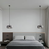 Amber Glass Dome Pendant Light – LED with Adjustable Cord