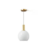 Milky Glass Pendant Light with Brass Hardware – Globe, Capsule or Oval
