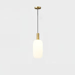 Milky Glass Pendant Light with Brass Hardware – Globe, Capsule or Oval