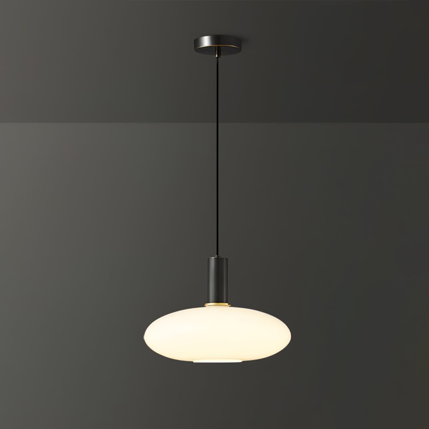 Milky Glass Pendant Light with Brass Hardware – Globe, Capsule or Oval