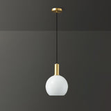 Milky Glass Pendant Light with Brass Hardware – Globe, Capsule or Oval