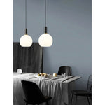 Milky Glass Pendant Light with Brass Hardware – Globe, Capsule or Oval