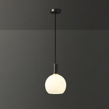 Milky Glass Pendant Light with Brass Hardware – Globe, Capsule or Oval
