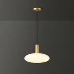 Milky Glass Pendant Light with Brass Hardware – Globe, Capsule or Oval