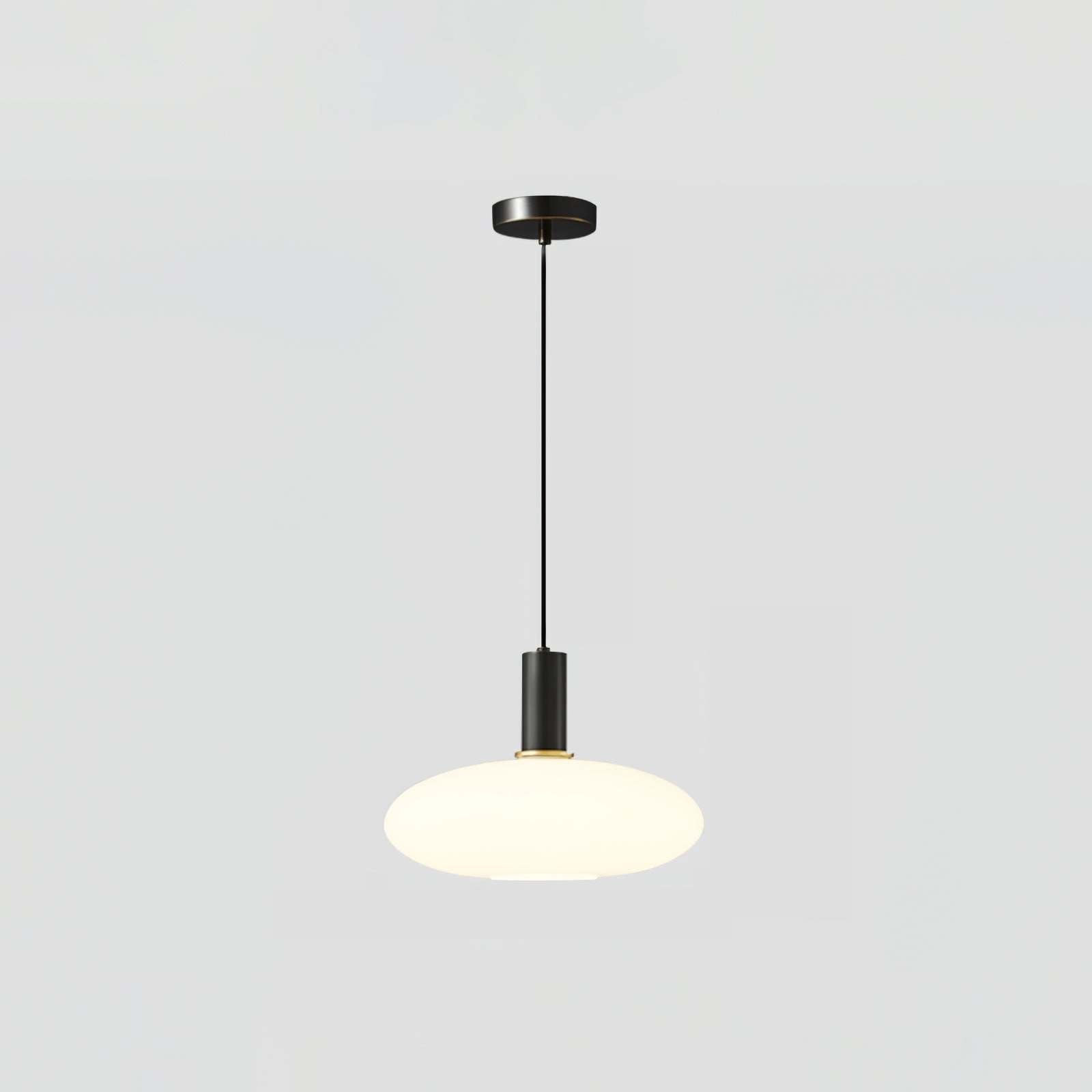Milky Glass Pendant Light with Brass Hardware – Globe, Capsule or Oval