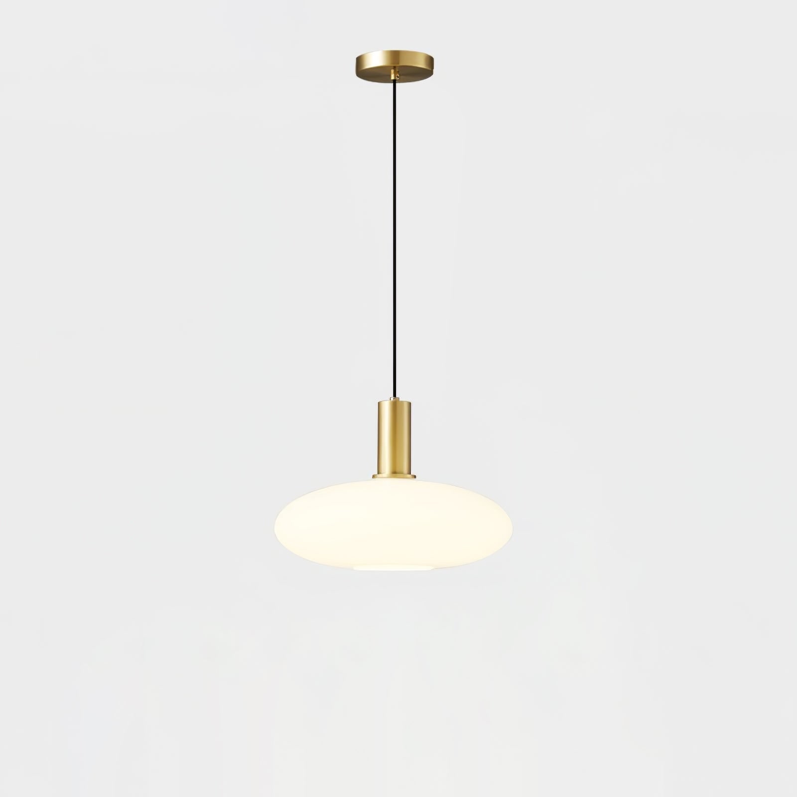 Milky Glass Pendant Light with Brass Hardware – Globe, Capsule or Oval