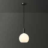 Milky Glass Pendant Light with Brass Hardware – Globe, Capsule or Oval