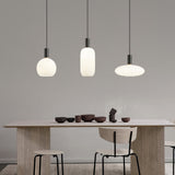 Milky Glass Pendant Light with Brass Hardware – Globe, Capsule or Oval