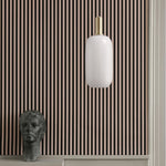 Milky Glass Pendant Light with Brass Hardware – Globe, Capsule or Oval
