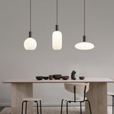 Milky Glass Pendant Light with Brass Hardware – Globe, Capsule or Oval