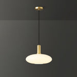 Milky Glass Pendant Light with Brass Hardware – Globe, Capsule or Oval