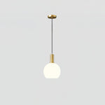 Milky Glass Pendant Light with Brass Hardware – Globe, Capsule or Oval