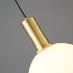 Milky Glass Pendant Light with Brass Hardware – Globe, Capsule or Oval
