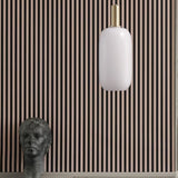 Milky Glass Pendant Light with Brass Hardware – Globe, Capsule or Oval