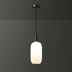 Milky Glass Pendant Light with Brass Hardware – Globe, Capsule or Oval