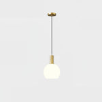 Milky Glass Pendant Light with Brass Hardware – Globe, Capsule or Oval