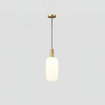Milky Glass Pendant Light with Brass Hardware – Globe, Capsule or Oval