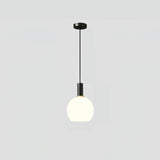 Milky Glass Pendant Light with Brass Hardware – Globe, Capsule or Oval