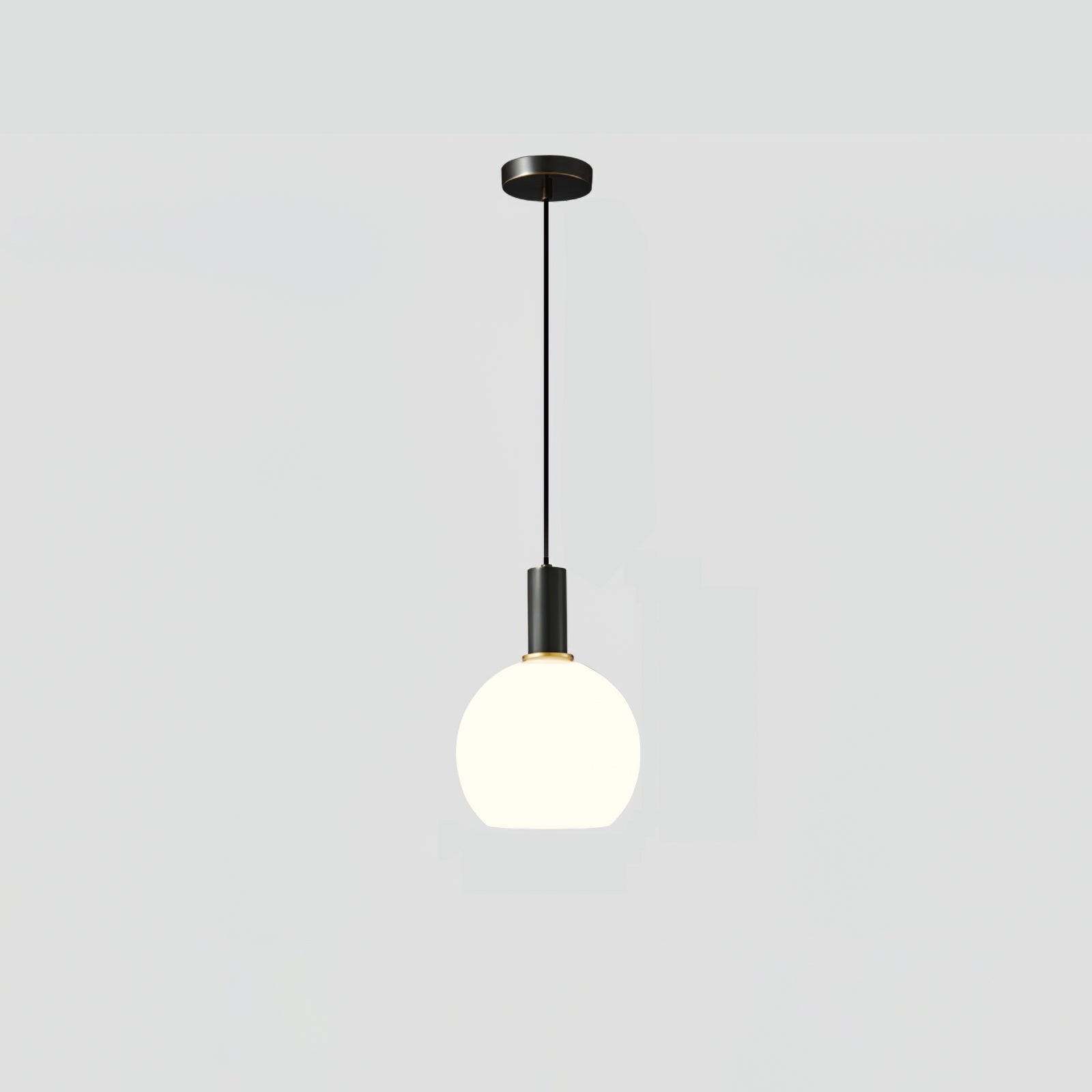 Milky Glass Pendant Light with Brass Hardware – Globe, Capsule or Oval