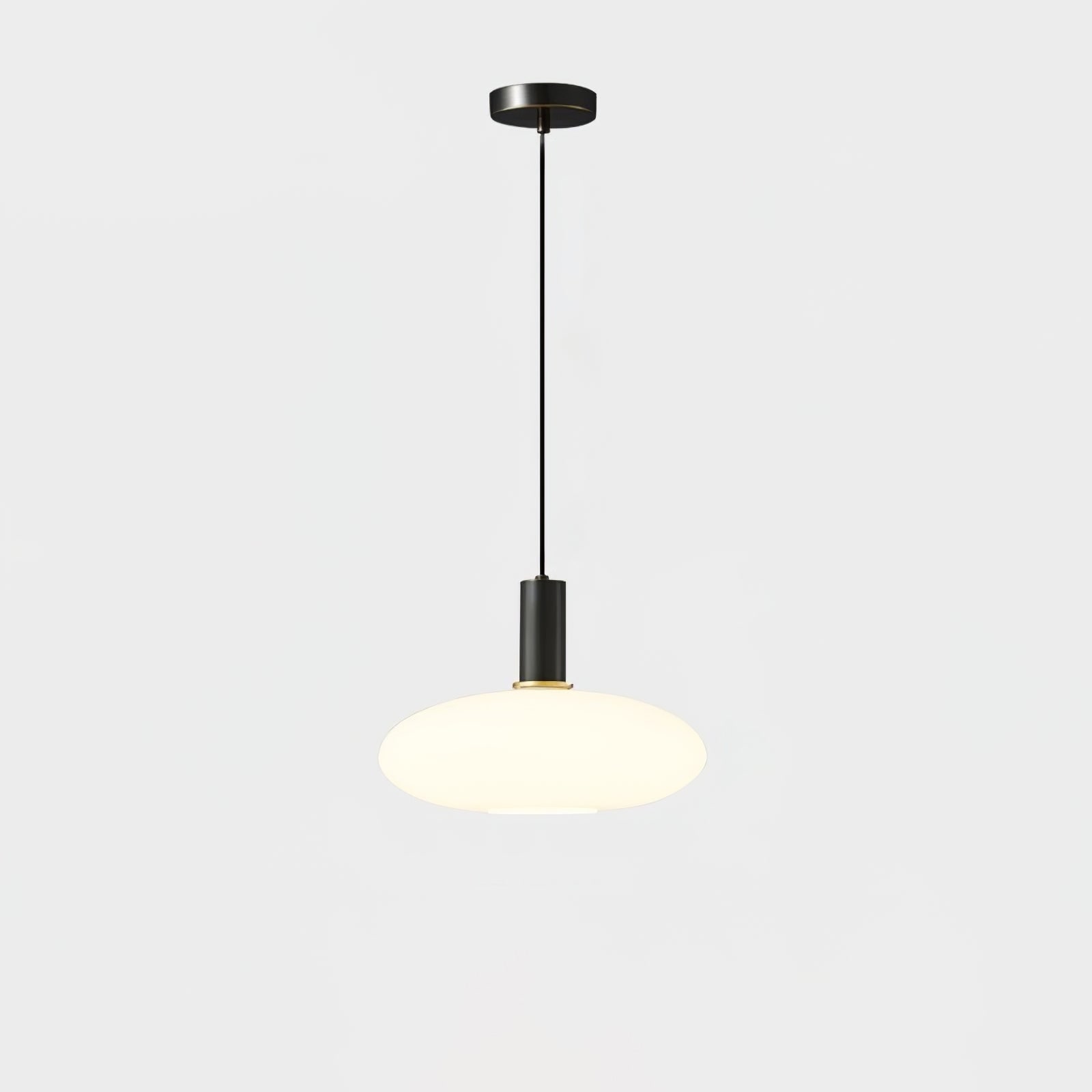 Milky Glass Pendant Light with Brass Hardware – Globe, Capsule or Oval