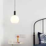 Milky Glass Pendant Light with Brass Hardware – Globe, Capsule or Oval