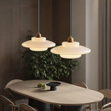 Tiered Glass Pendant Light with Brushed Brass – Modern Ceiling Light