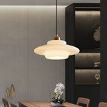 Tiered Glass Pendant Light with Brushed Brass – Modern Ceiling Light