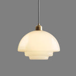 Tiered Glass Pendant Light with Brushed Brass – Modern Ceiling Light