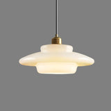 Tiered Glass Pendant Light with Brushed Brass – Modern Ceiling Light