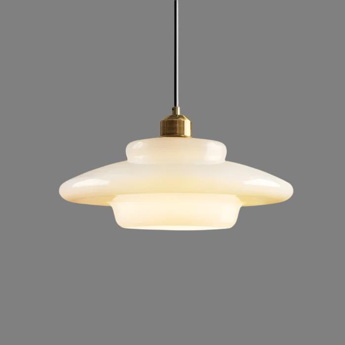 Tiered Glass Pendant Light with Brushed Brass – Modern Ceiling Light